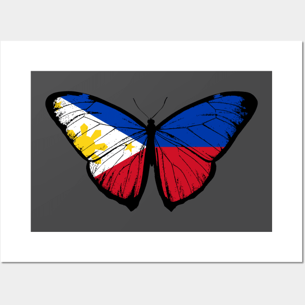 Vintage Philippines Butterfly Moth | Pray For Philippines and Stand with Philippines Wall Art by Mochabonk